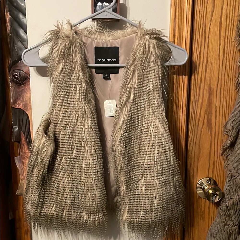 Maurices Tan Faux Fur Vest